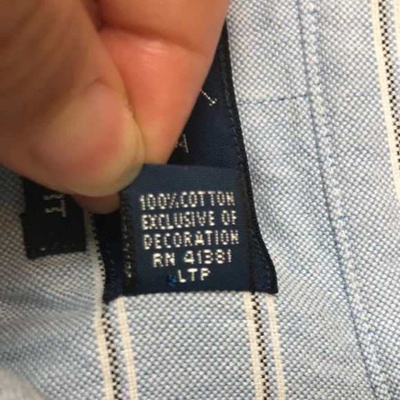 Ralph Lauren Men’s Classic Fit Light Blue White Black Pinstripe Button-Up Shirt - Picture 9 of 9